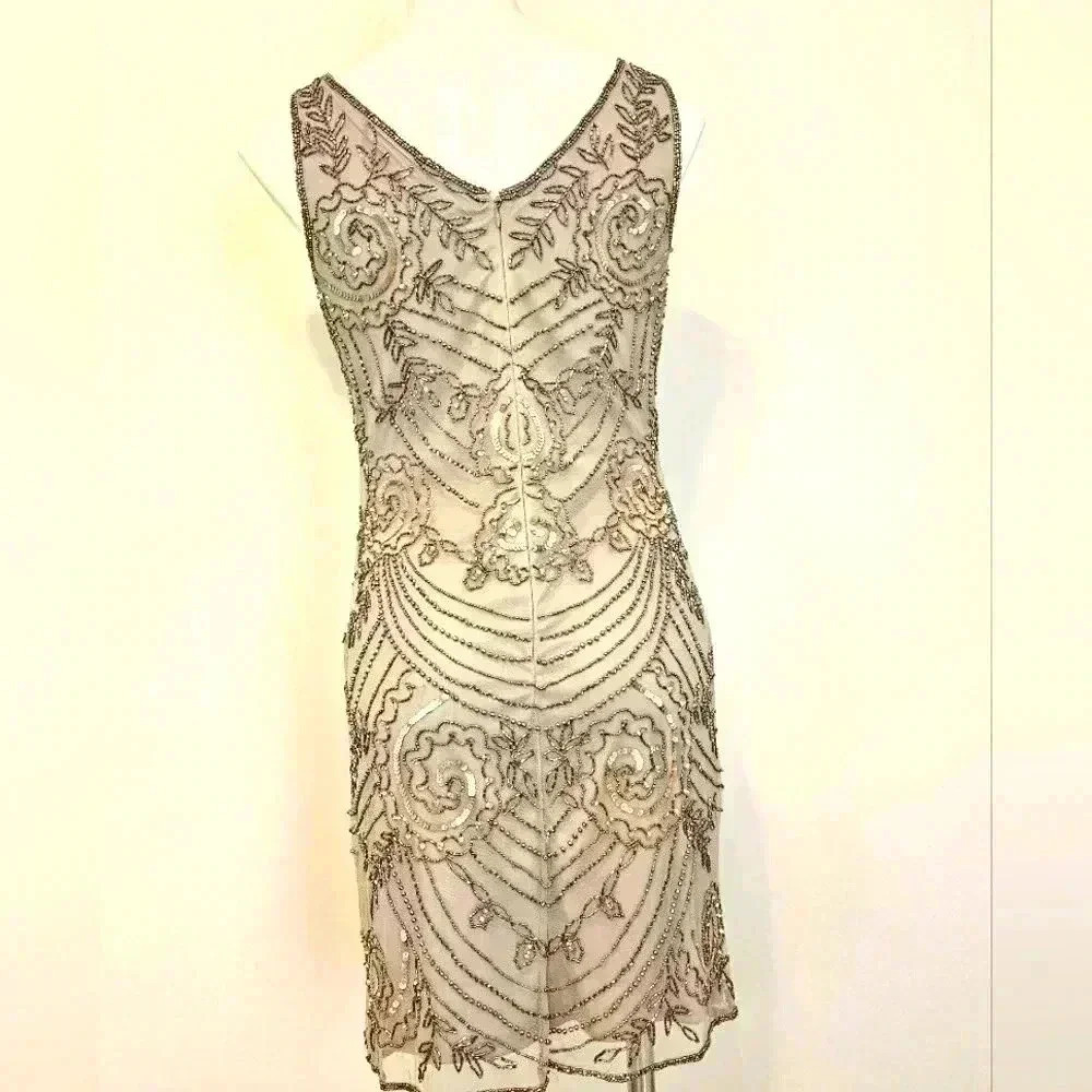 PRELUDE 💯 Rayon Beaded Sequin Evening Dress Size 4